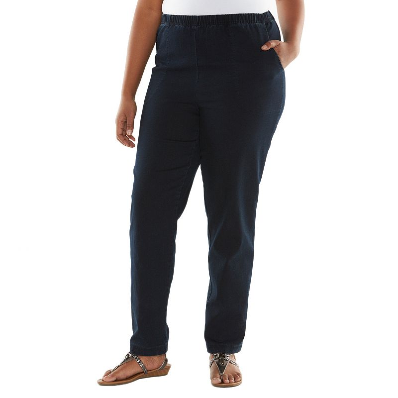 Plus Size Croft & Barrow® Straight-Leg Pull-On Jeans