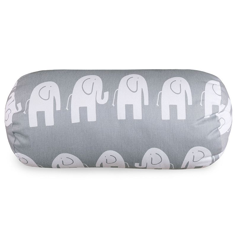 Majestic Home Goods Ellie Round Bolster Pillow, Grey