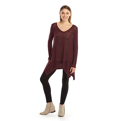Juniors' Mudd® Knit Sharkbite Tunic Top