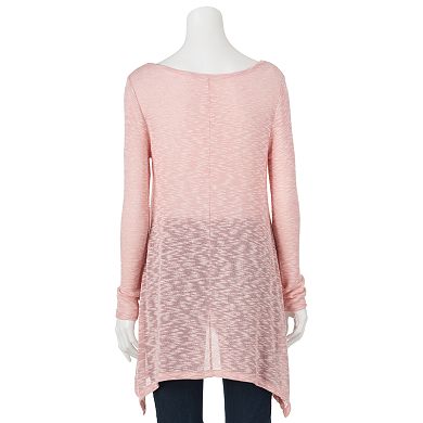 Juniors' Mudd® Knit Sharkbite Tunic Top