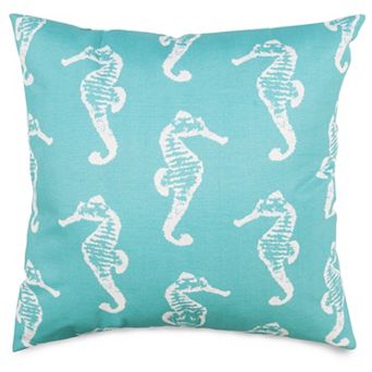 Majestic Home Goods Seahorse Indoor Outdoor Throw Pillow