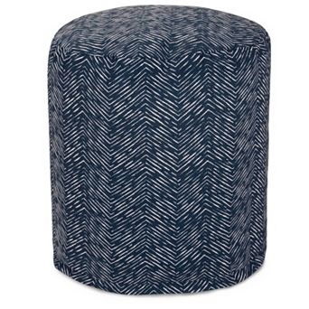 Majestic Home Goods Herringbone Indoor Outdoor Small Pouf Ottoman