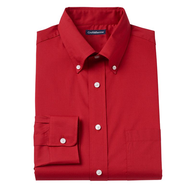 Men's Croft & Barrow® Slim-Fit Seasonal Solid Button-Down Collar Dress ...
