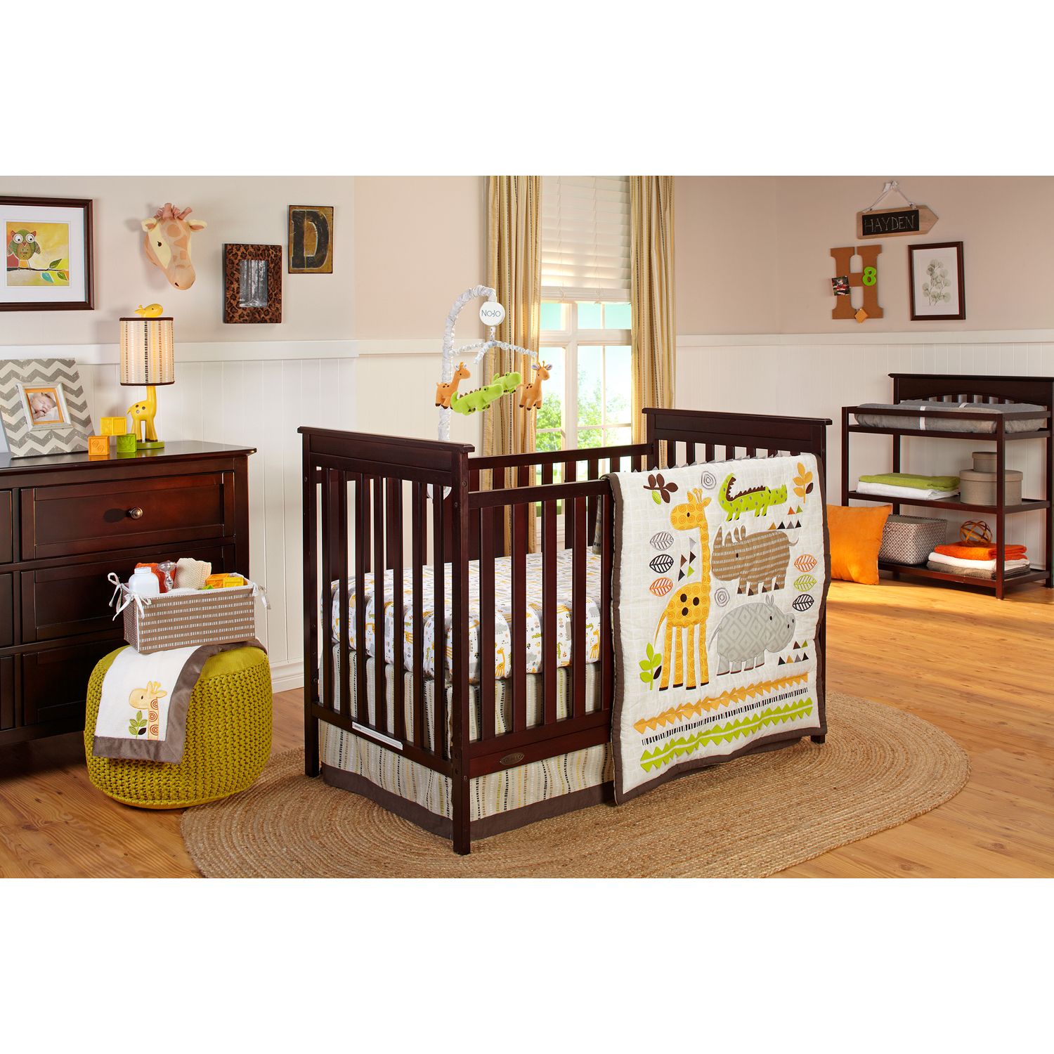 zoo crib bedding set