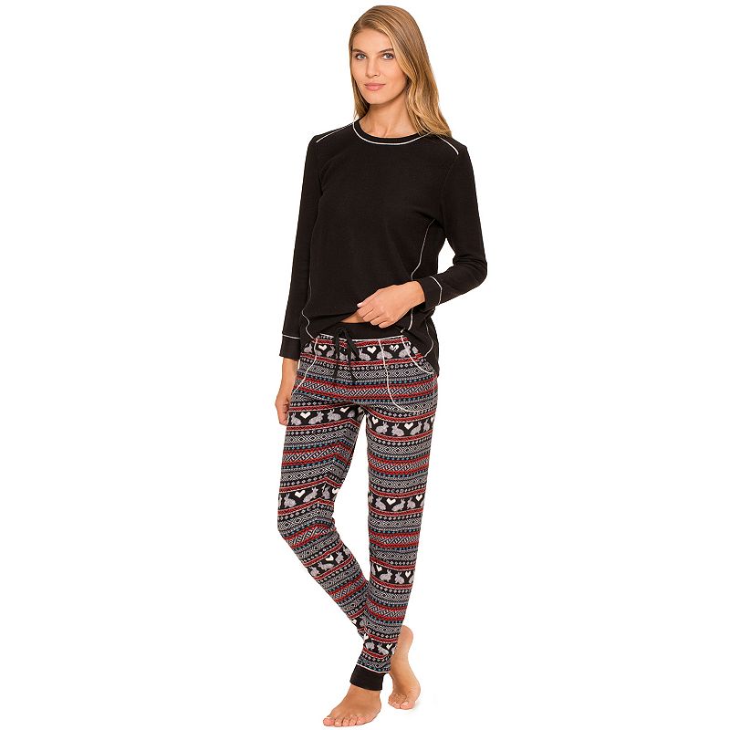 Cuddl Duds Pajamas: Chalet Chic Microfleece Pajama Set - Women's