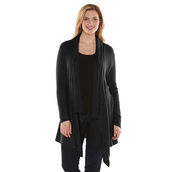 Plus Size Apt. 9® Ribbed Open-Front Cardigan