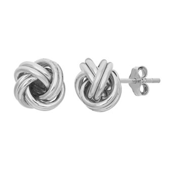 Jordan Blue Sterling Silver Love Knot Button Stud Earrings