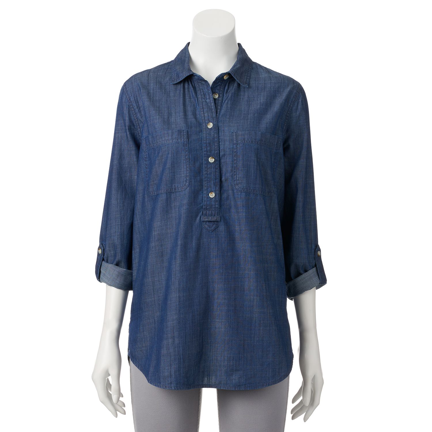 womens denim tunic shirt