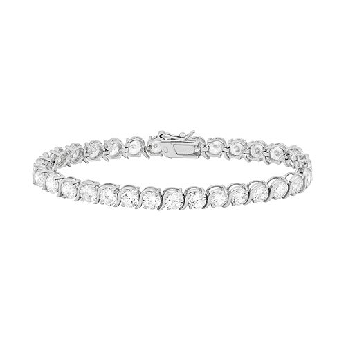 Cubic Zirconia Sterling Silver Tennis Bracelet