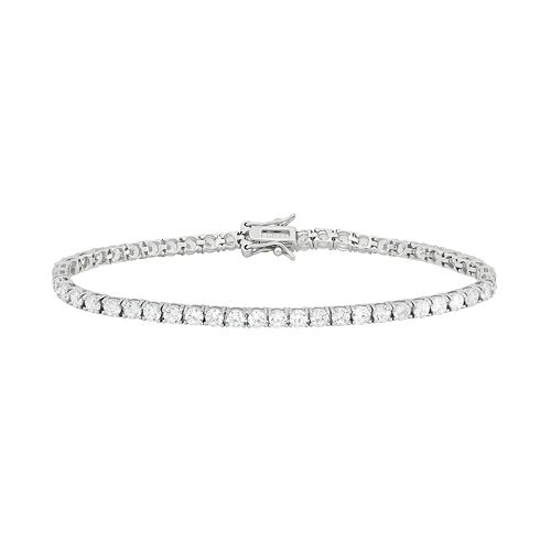 Cubic Zirconia Sterling Silver Tennis Bracelet