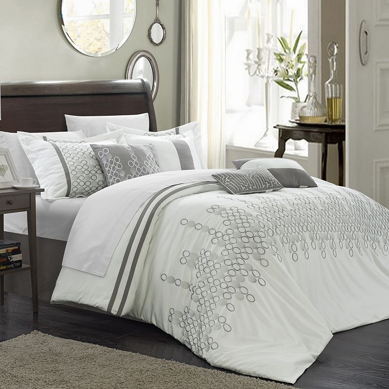 99470583 Lauren 8-pc. Comforter Set, White, Queen sku 99470583