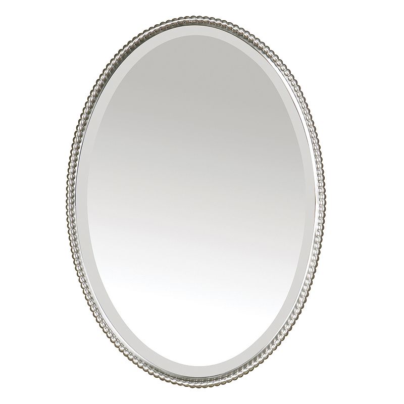 Uttermost Sherise Oval Beveled Wall Mirror, Grey, 22 X 32