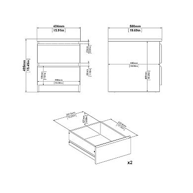 Tvilum Scottsdale 2-Drawer Coffee Nightstand