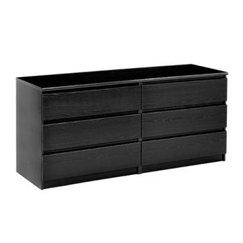 Tvilum Scottsdale 6 Drawer Black Double Dresser