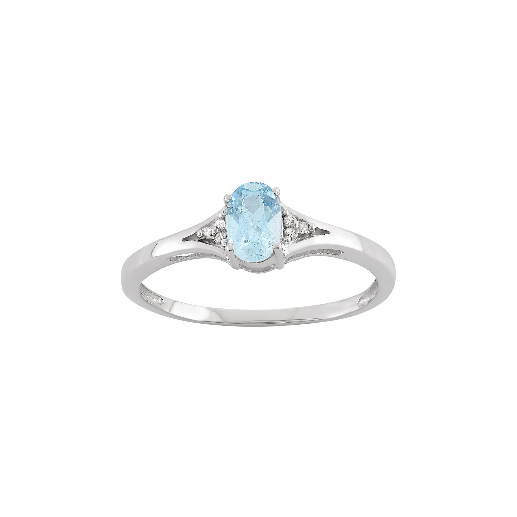 Jewelexcess Sky Blue Topaz & Diamond Accent Sterling Silver Ring, Womens, 