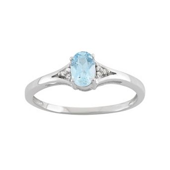 Jewelexcess Sky Blue Topaz & Diamond Accent Sterling Silver Ring