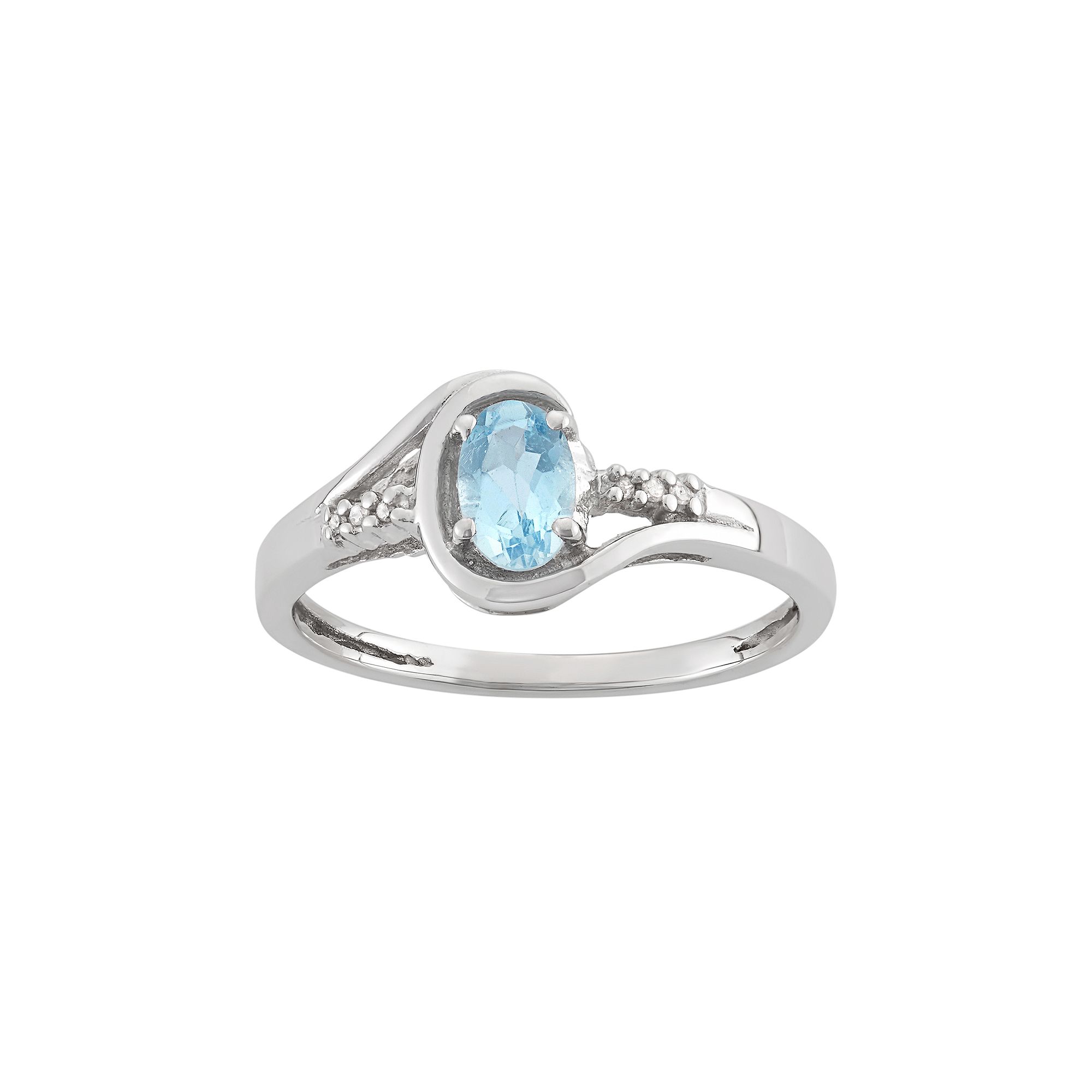 Jewelexcess Sky Blue Topaz & Diamond Accent Sterling Silver Ring, Womens, 
