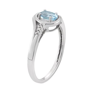 Jewelexcess Sky Blue Topaz & Diamond Accent Sterling Silver Ring