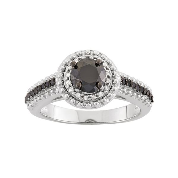 Jewelexcess 1 1/10 Carat T.W. Black & White Diamond Sterling Silver ...