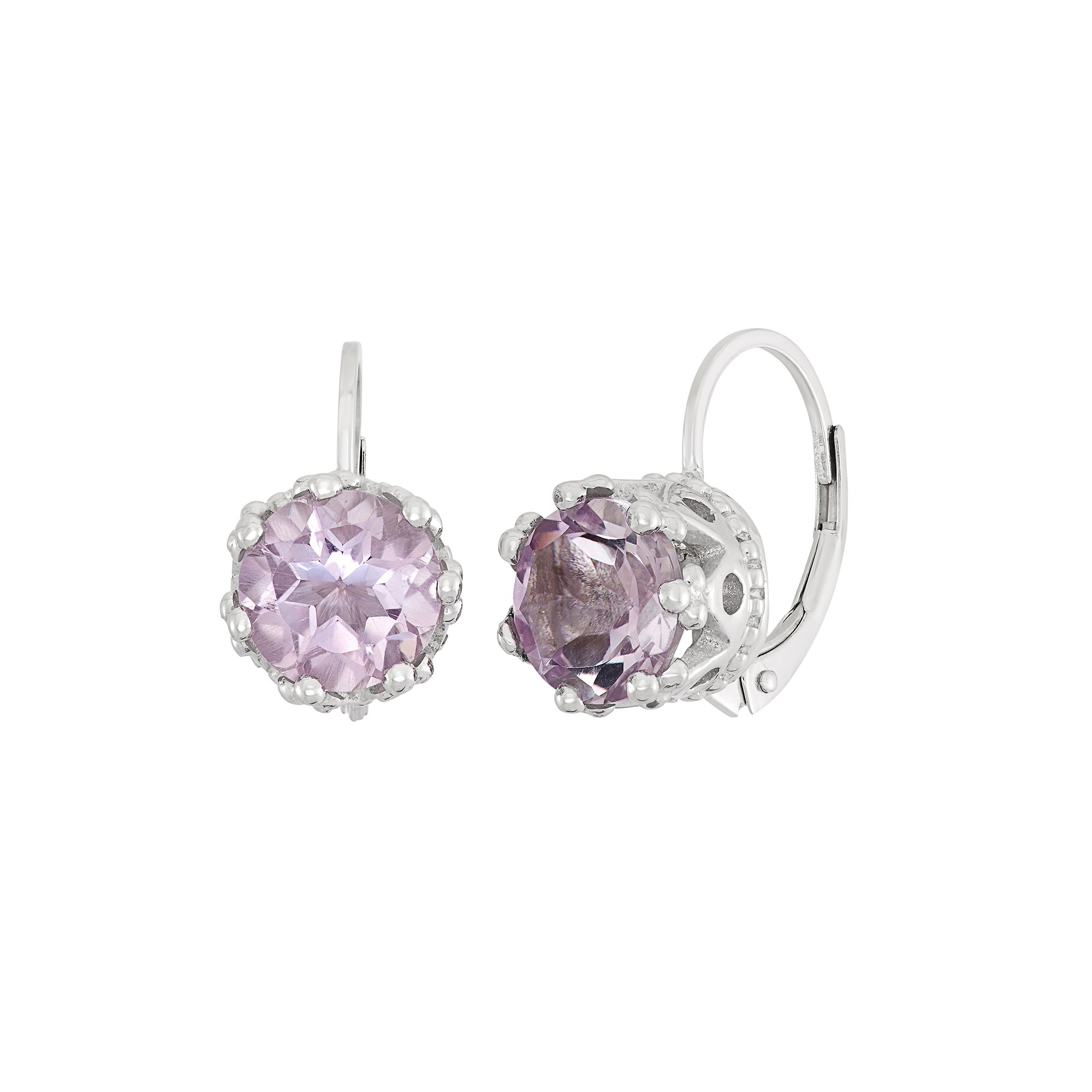 Jewelexcess Pink Quartz Sterling Silver Drop Earrings, Womens