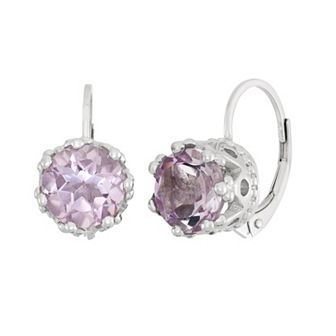 Jewelexcess Pink Quartz Sterling Silver Drop Earrings