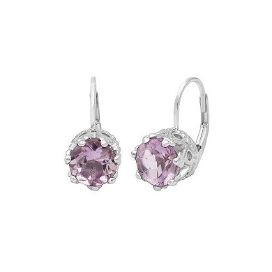 Jewelexcess Pink Quartz Sterling Silver Drop Earrings