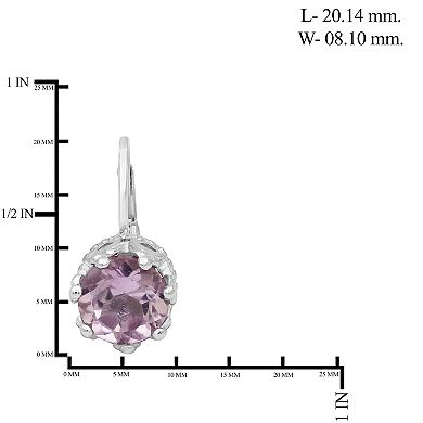 Jewelexcess Pink Quartz Sterling Silver Drop Earrings