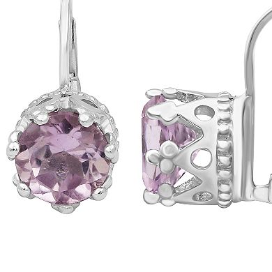 Jewelexcess Pink Quartz Sterling Silver Drop Earrings