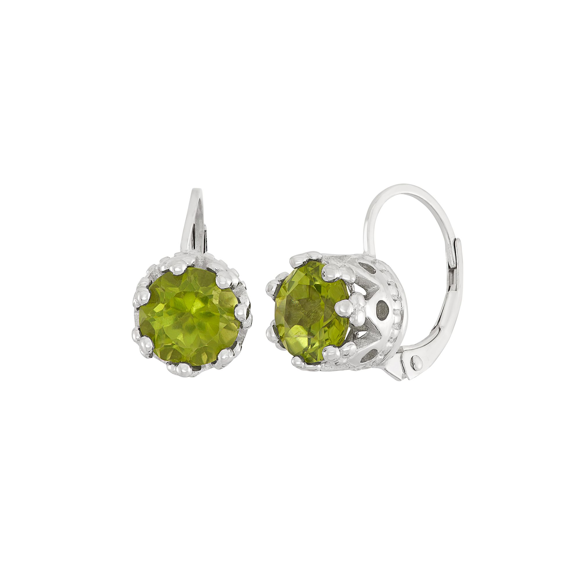 Jewelexcess Sterling Silver Peridot Drop Earrings, Womens, Green