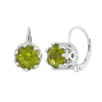 Jewelexcess Sterling Silver Peridot Drop Earrings