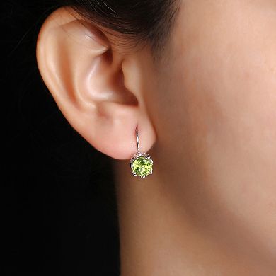 Jewelexcess Sterling Silver Peridot Drop Earrings