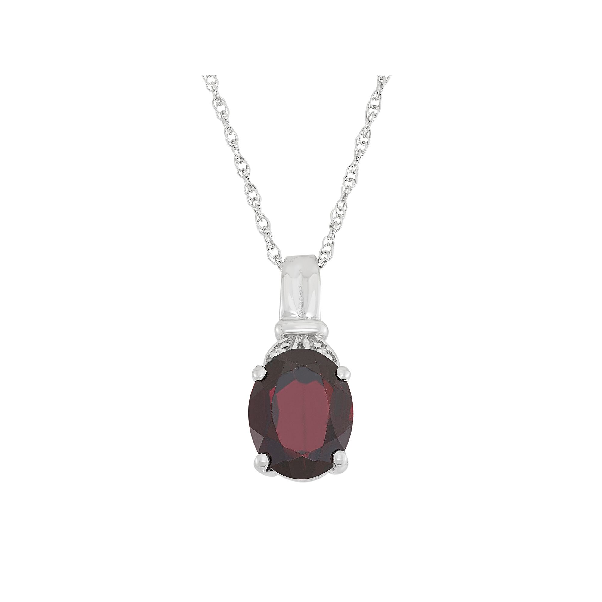 Jewelexcess Garnet & Diamond Accent Sterling Silver Pendant Necklace, Wome