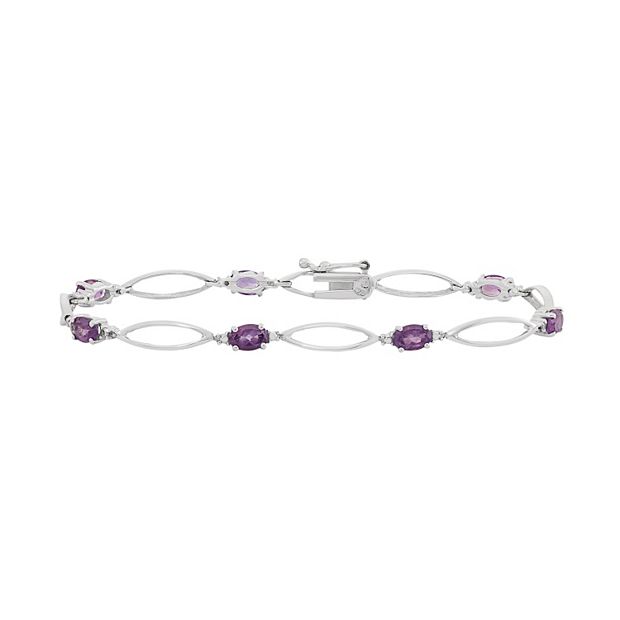 Jewelexcess Women's Sterling Silver Gemstone Bracelet