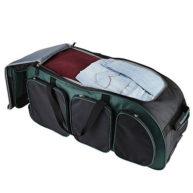 Travelers Club 30-Inch Multi-Pocket Rolling Upright Duffel Bag