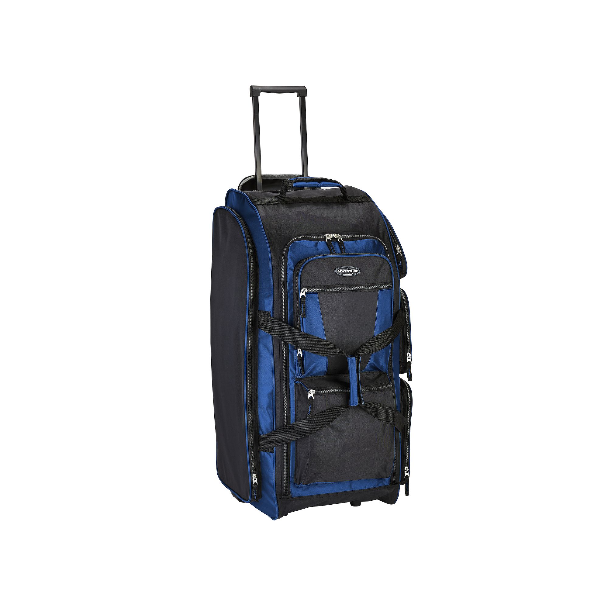 Travelers Club 30-Inch Multi-Pocket Rolling Upright Duffel Bag, Blue