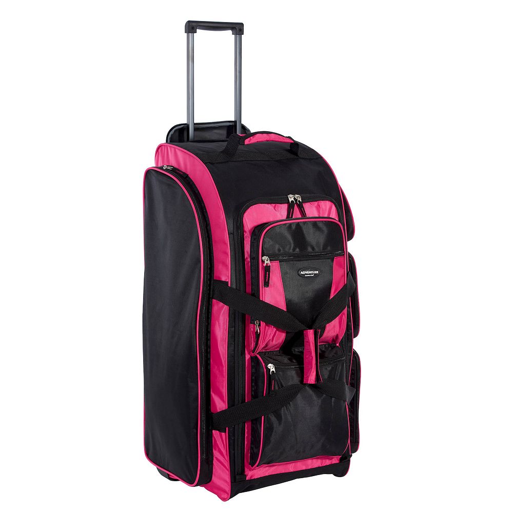 Travelers Club Xpedition 30" Multi-Pocket Upright Rolling Duffel Bag Hot Pink