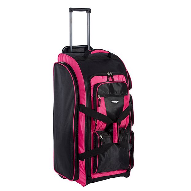Travelers Club Xpedition 30" Multi-Pocket Upright Rolling Duffel Bag Hot Pink