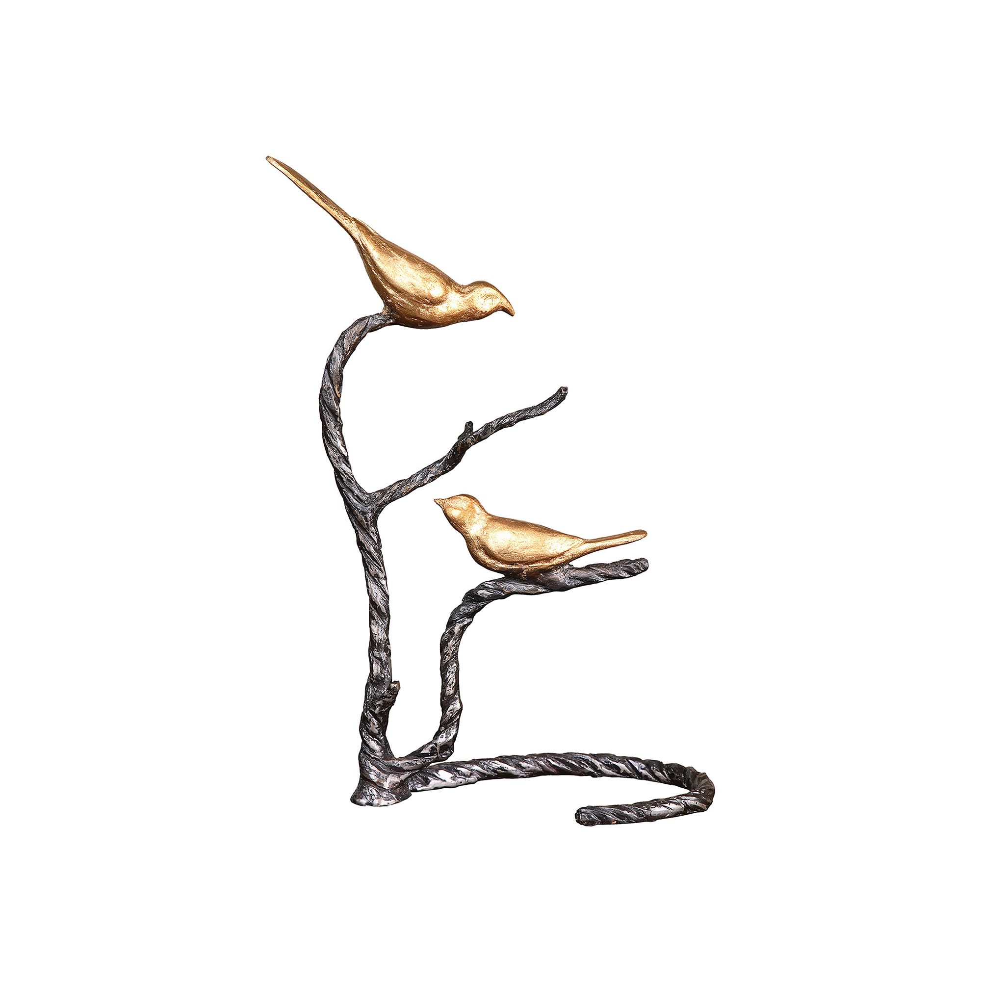 Birds on a Limb Metal Table Decor, Gold