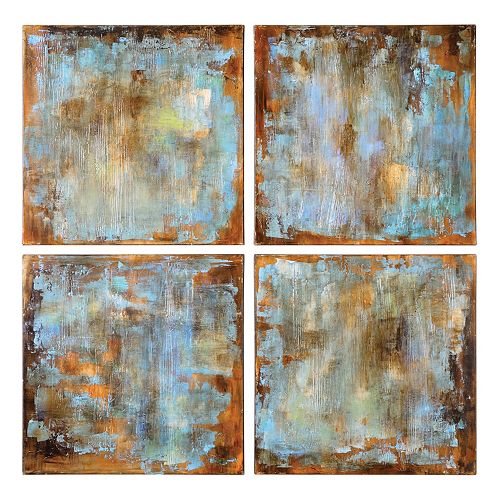 ''Accent Tiles'' 4-piece Canvas Wall Art Set by Grace Feyock