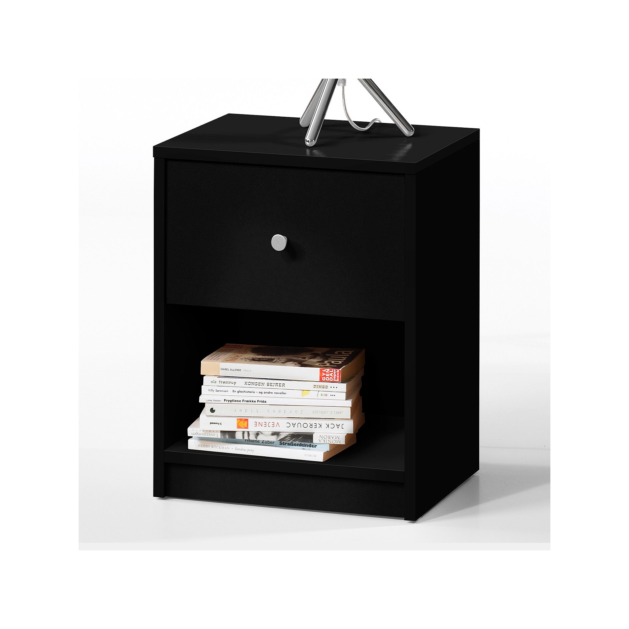 Tvilum Portland 1-Drawer Nightstand, Black