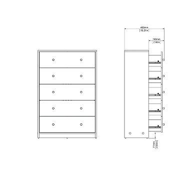 Tvilum Portland 5-Drawer Dresser