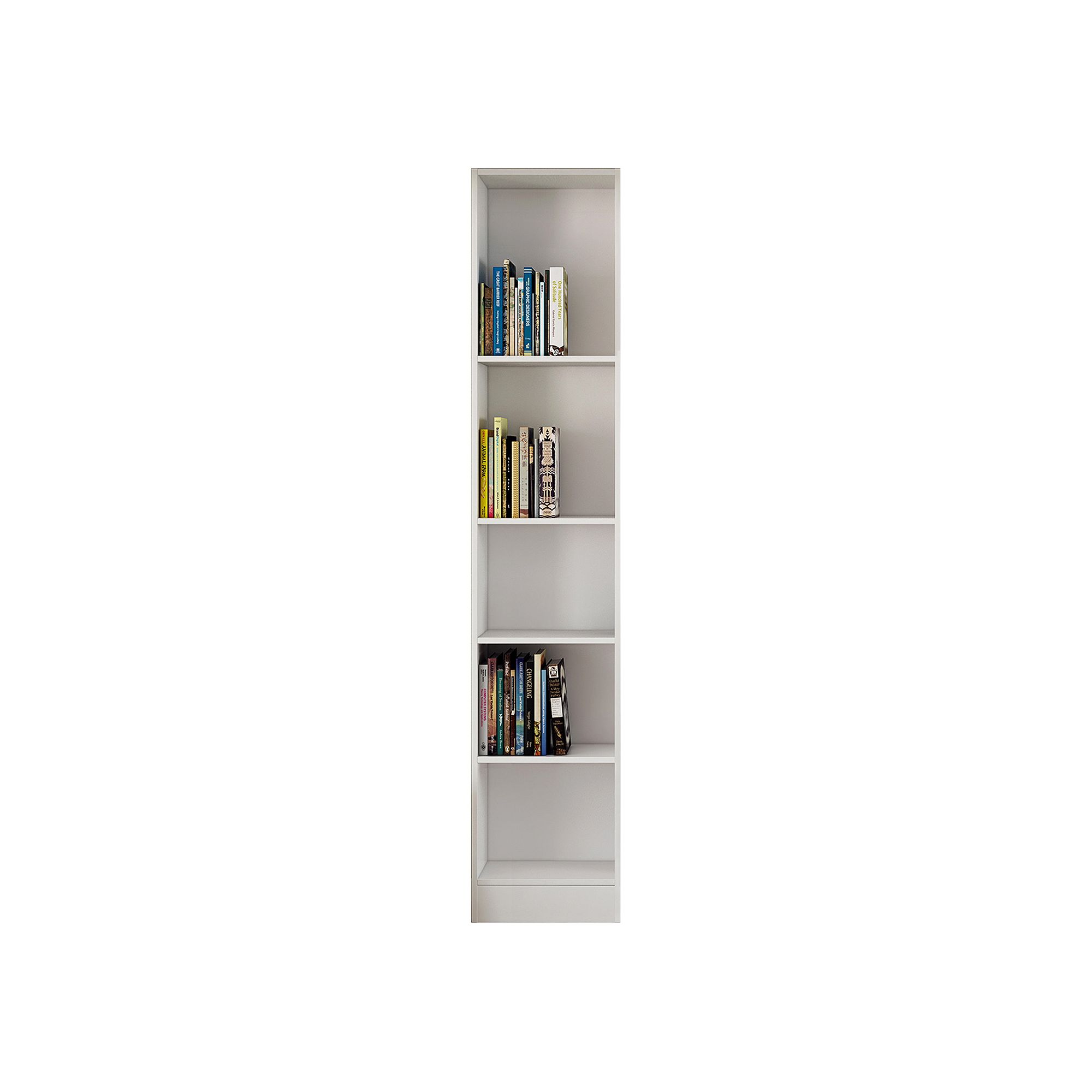 Tvilum Element Tall 5-Shelf Bookcase, White