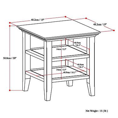 Simpli Home Acadian Square End Table