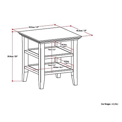 Simpli Home Acadian Square End Table