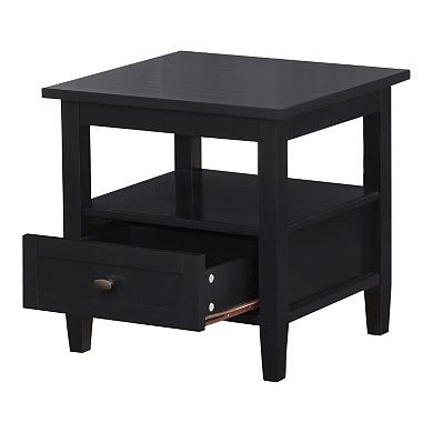 Simpli Home Warm Black Shaker End Table