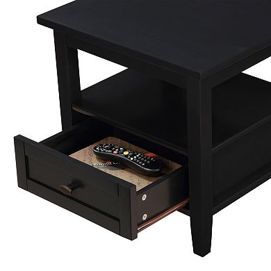 Simpli Home Warm Black Shaker End Table