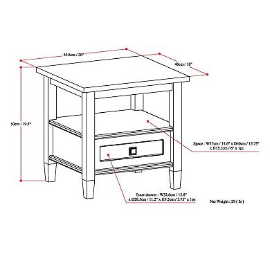 Simpli Home Warm Black Shaker End Table