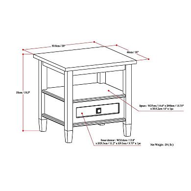 Simpli Home Warm Black Shaker End Table