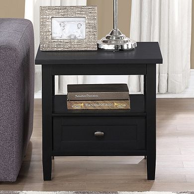 Simpli Home Warm Black Shaker End Table