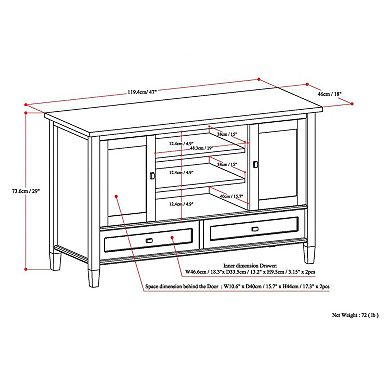 Simpli Home Warm Shaker TV Stand